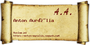 Anton Aurélia névjegykártya